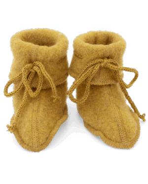 Škorenjčki za dojenčke, saffron - flis 100% volna od 50-68