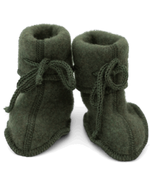 Škorenjčki za dojenčke, zeleni - flis 100% volna od 50-68