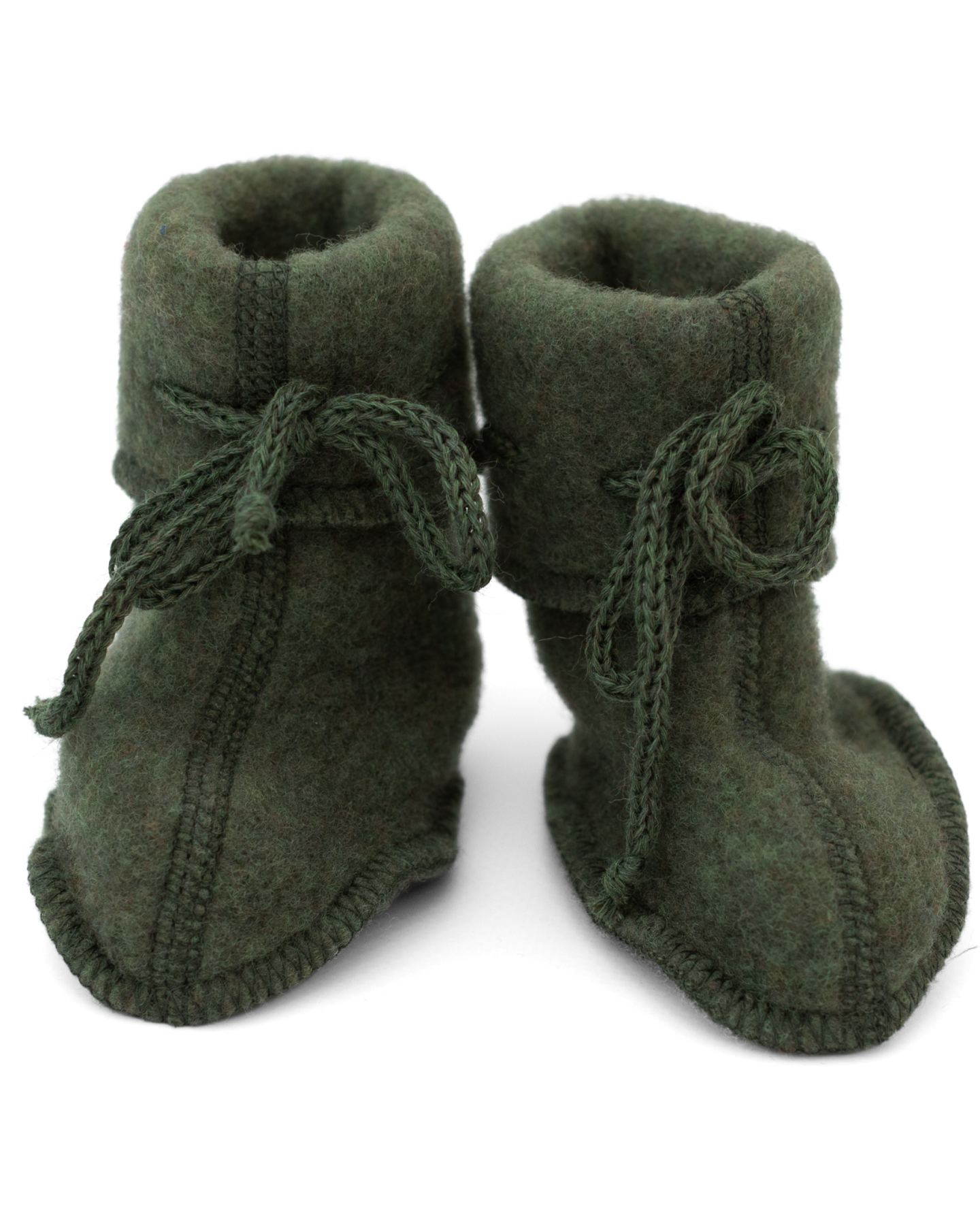 Škorenjčki za dojenčke, zeleni - flis 100% volna od 50-68