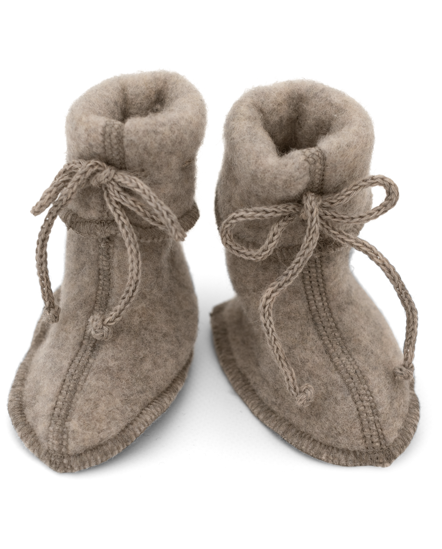 Škorenjčki za dojenčke, walnut - flis 100% volna od 50-68