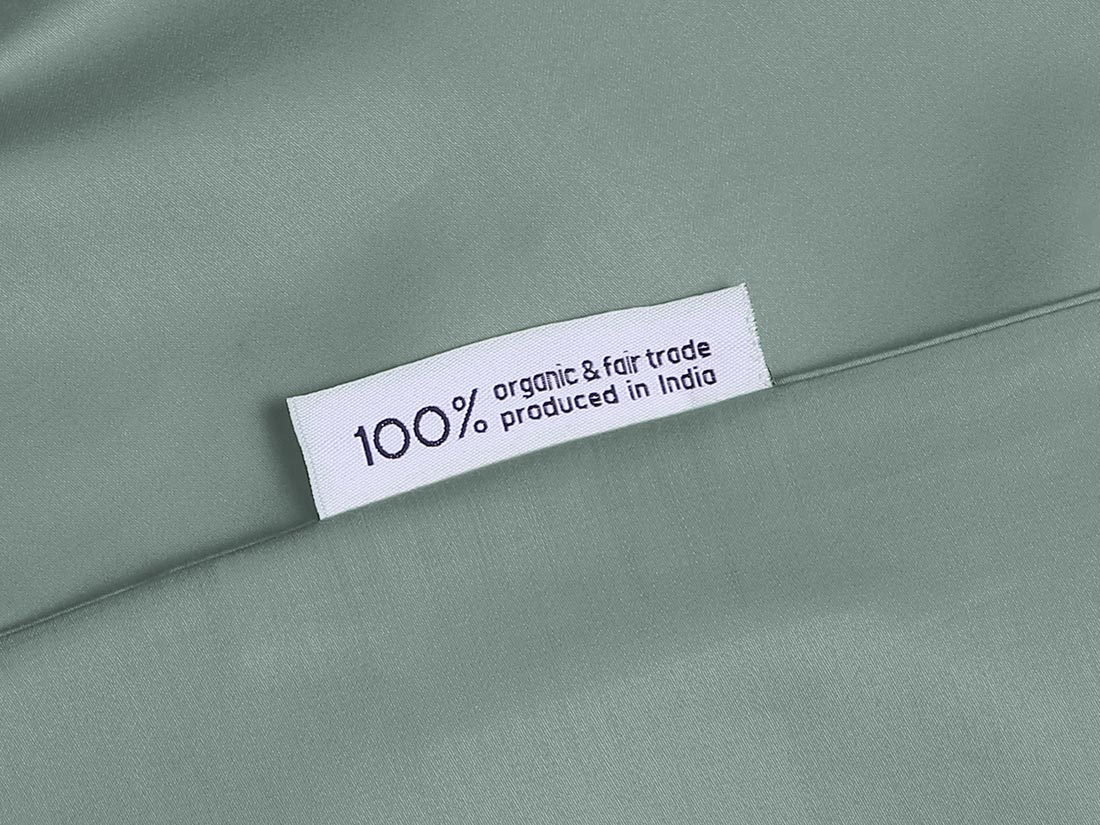 Posteljnina ekološki bombaž saten SEA GREEN več dimenzij