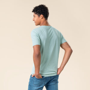 Moška majica KR eko bombaž, lan TURKIZNA črtasta S,M,L,XL