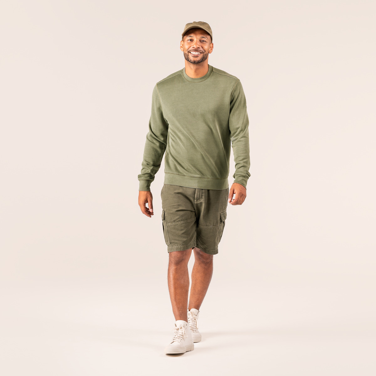 EKO Bombažni Moški Pulover ZELEN M,L