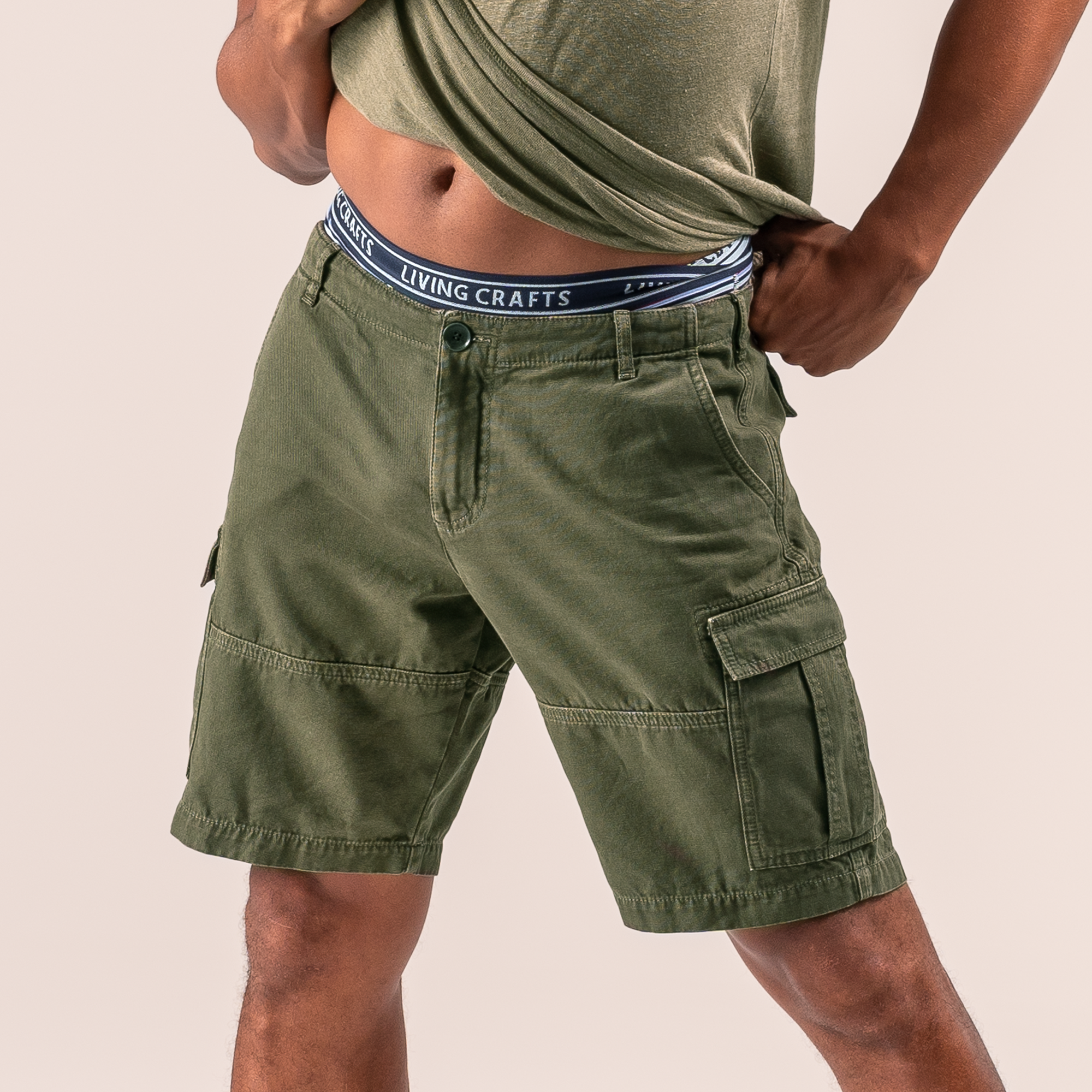 Moške bermude eko bombaž ZELENE 50 Moške bermude eko bombaž ZELENE 50