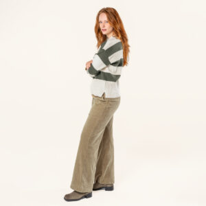 Ženske žametne hlače 100% eko bombaž BEIGE L