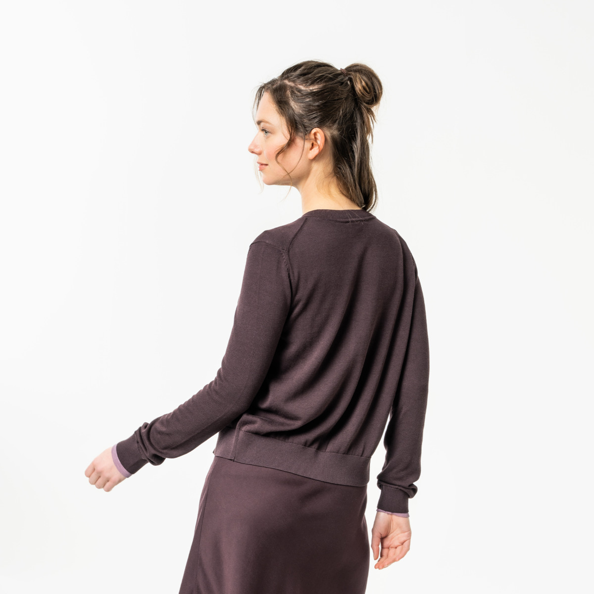 Ženska jopa Scara 100% eko bombaž RJAVO VIJOLIČNA Ženska jopa Scara 100% eko bombaž RJAVO VIJOLIČNA