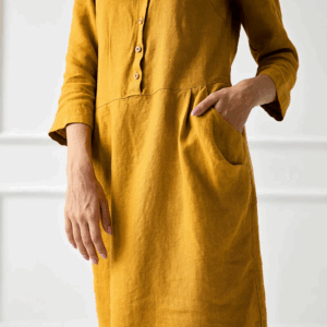 Obleka 3-4 rokav 1230, 100% lan