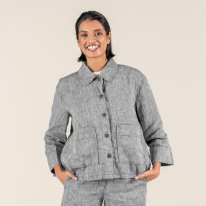 Ženska jakna ONYX 100% lan SIVA Ženska jakna ONYX 100% lan SIVA