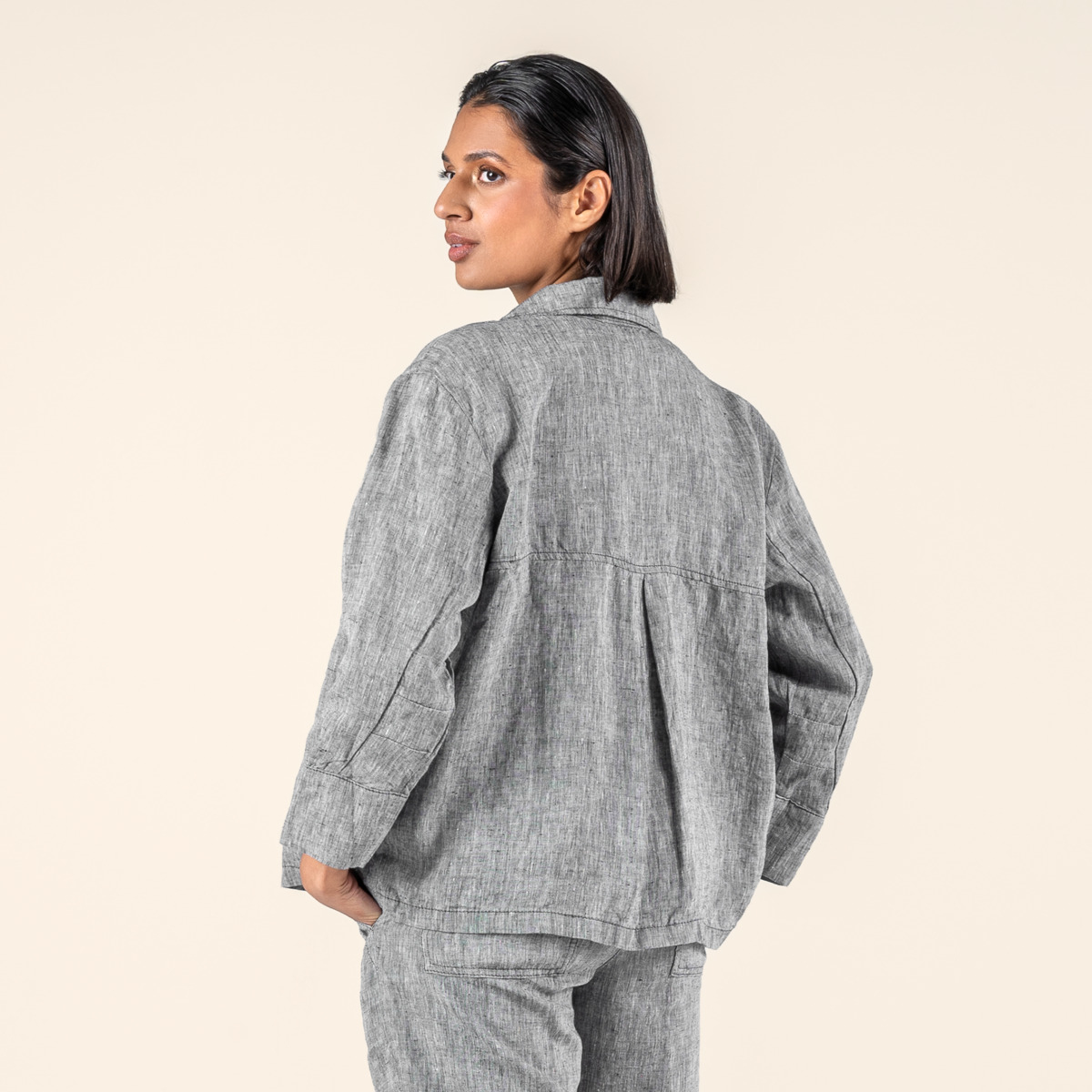 Ženska jakna ONYX 100% lan SIVA