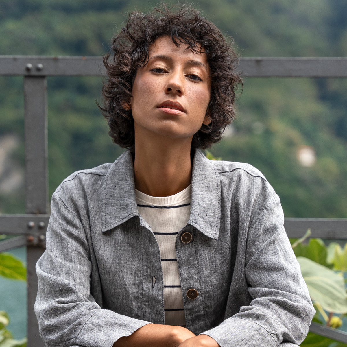 Ženska jakna ONYX 100% lan SIVA