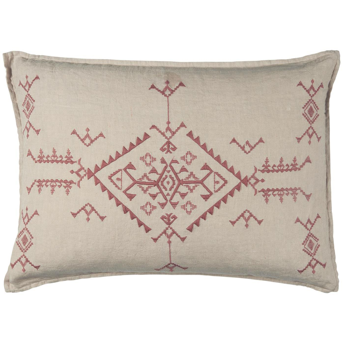 Prevleka 100% lan 50x70 vezenje w/faded rose