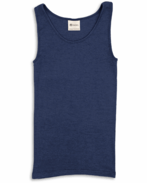 Ženska spodnja majica, modra - volna, svila