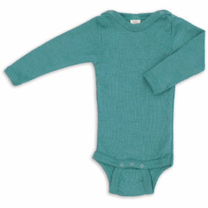 Otroški body DR ice blue - volna, svila od 50-104