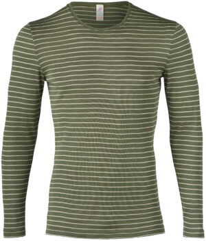 STARA CENA Moška majica DR, črte olivna- volna svila 54-56