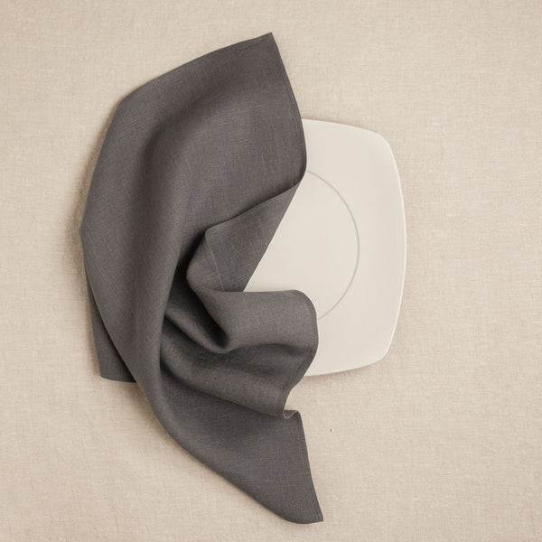 Prtiček lan temno siv 42x42