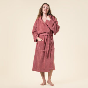 Kopalni plašč s kapuco iz 100% eko bombaža unisex roza