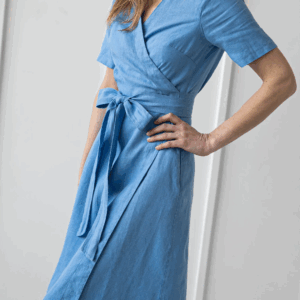 Obleka na preklop KR 1282, 100% lan