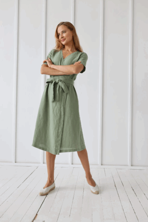 Obleka na preklop KR 1282, 100% lan