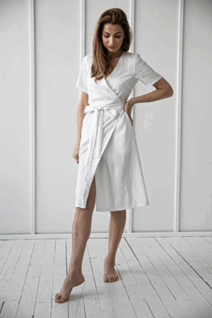 Obleka na preklop KR 1282, 100% lan