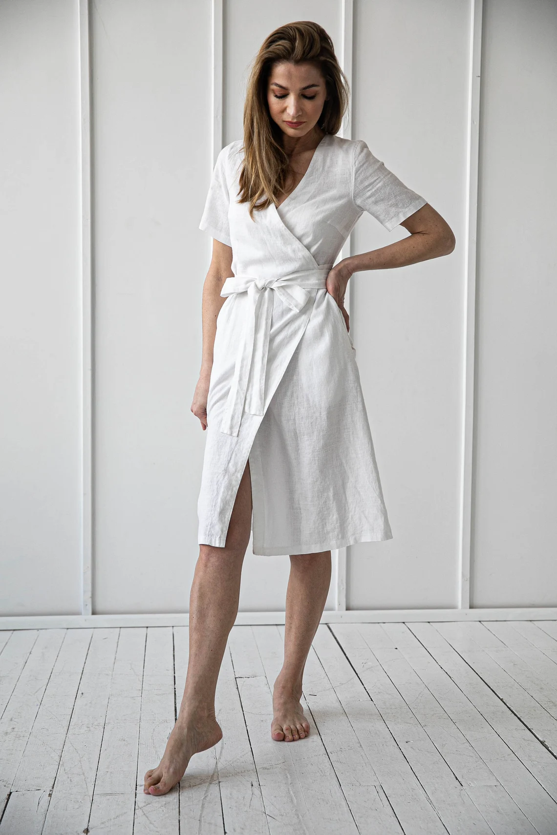 Obleka na preklop KR 1282, 100% lan