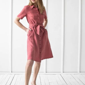 Obleka 1270, 100% lan, water melon S,L