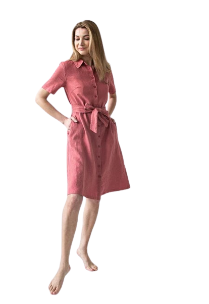 Obleka 1270, 100% lan, water melon S,L