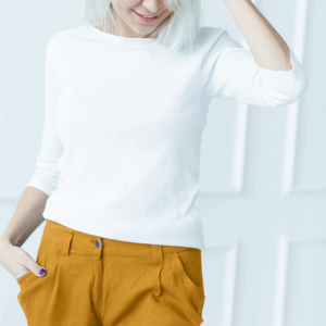 Ženske hlače 1383 100% lan, HONEY M