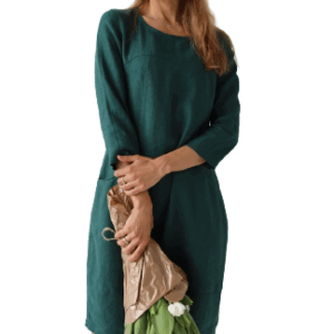 Obleka 3/4 rokav 1258 100% lan