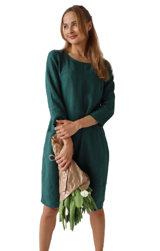 Obleka 3/4 rokav 1258 100% lan