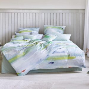 Posteljnina Grunspecht saten, ročno potiskana 140x200, 50x70