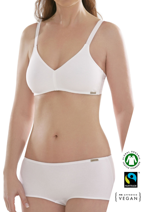 Eko Bombažni Nedrček, brez žičke BEL