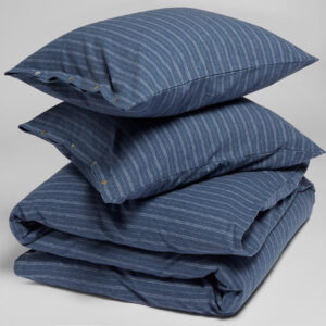 Posteljnina flanela modra črtasta, razl.dim.