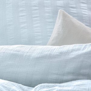 Posteljnina Crinkle hellblau 140x200, 50x70