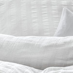 Posteljnina Crinkle bela smetana 140x200, 50x70