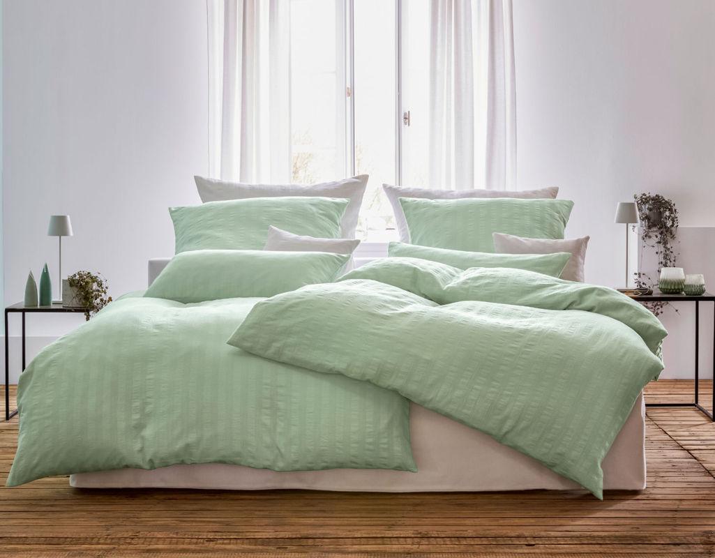 Posteljnina Crinkle salbei 140x200, 50x70