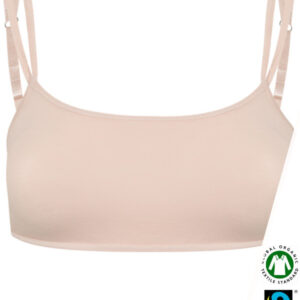 Eko Bombažni Top Nedrček, brez žičke ROZA