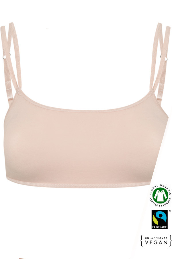 Eko Bombažni Top Nedrček, brez žičke ROZA