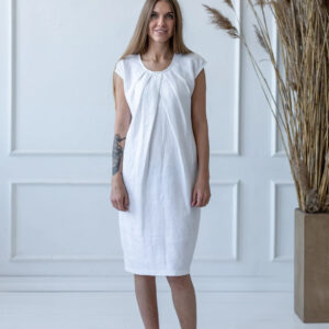 Obleka ženska 1277 100% lan, več barv in velikosti