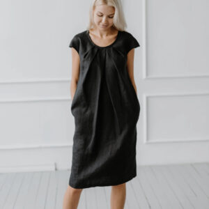 Obleka ženska 1277 100% lan, več barv in velikosti