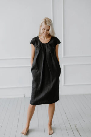 Obleka ženska 1277 100% lan, več barv in velikosti Obleka ženska 1277 100% lan, več barv in velikosti