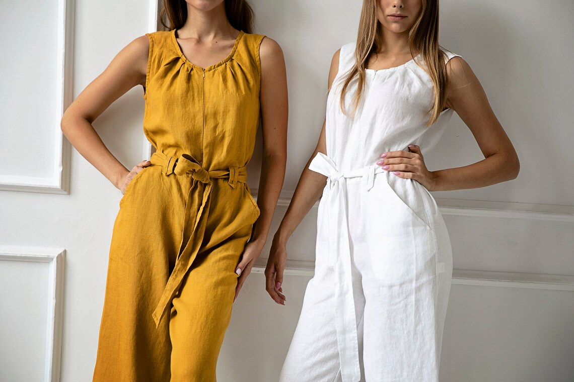 Jumpsuit 1265 100% lan, MUSTARD M