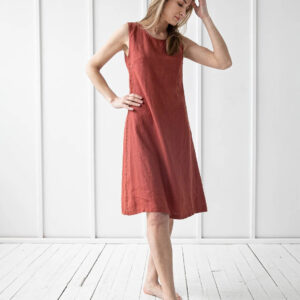 Obleka ženska 1243 100% lan, več barv in velikosti