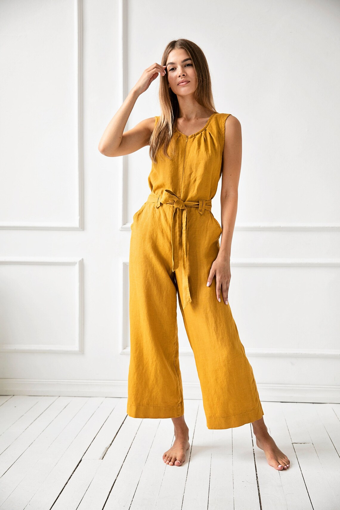 Jumpsuit 1265 100% lan, več barv in velikosti