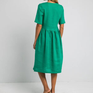 Obleka ženska 1228 100% lan, več barv in velikosti