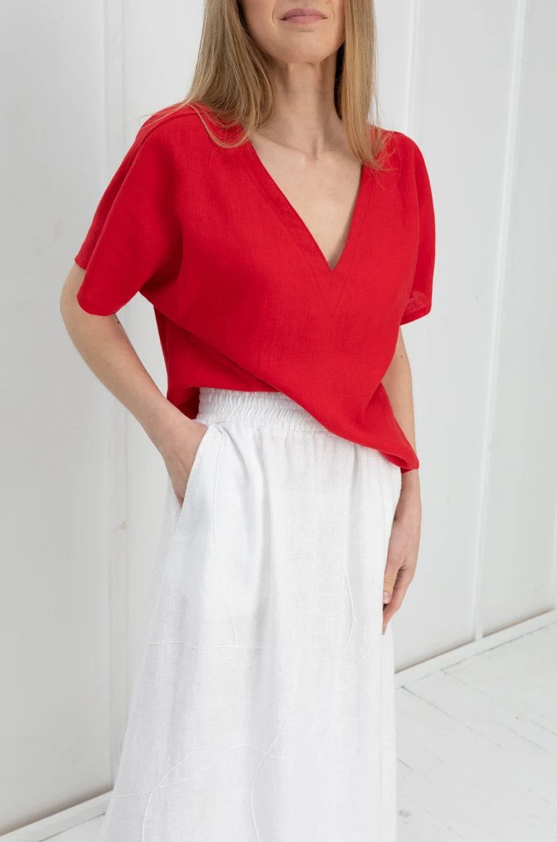 Tunika ženska 1505 100% lan, več barv in velikosti Tunika ženska 1505 100% lan, več barv in velikosti