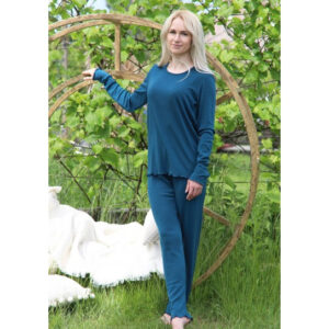 Ženska pižama iz 100% volne PETROL MODRA od XS do 3XL Ženska pižama iz 100% volne PETROL MODRA od XS do 3XL