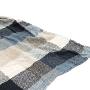 Lanena deka 200x220 KARO MODRA