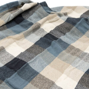 Lanena deka 200x220 KARO MODRA