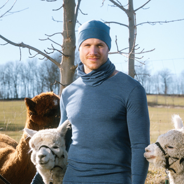 Tanjša kapa, volna, ekološki bombaž MODRA