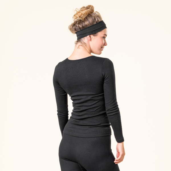 EKO Bombažna Ženska Majica ČRNA